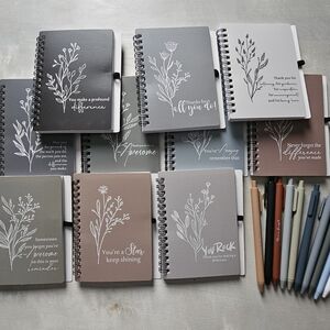 Elegant Spiral Notebook Set - Gray, Brown, Cream